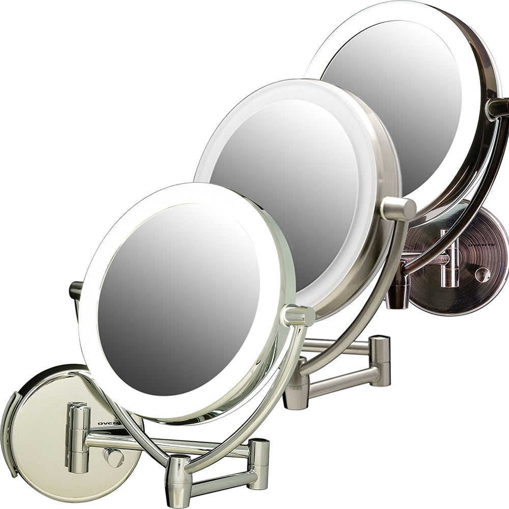 Ovente 7.5” Double Sided Wall-Mounted Vanity Mirror with LED Light MLW75 Series