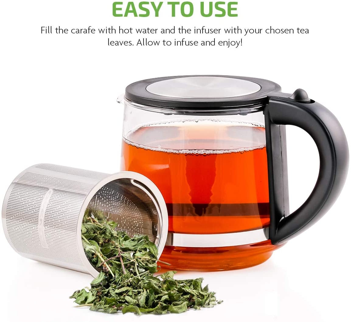 Ovente 27 oz Glass Tea Kettle FGK27B