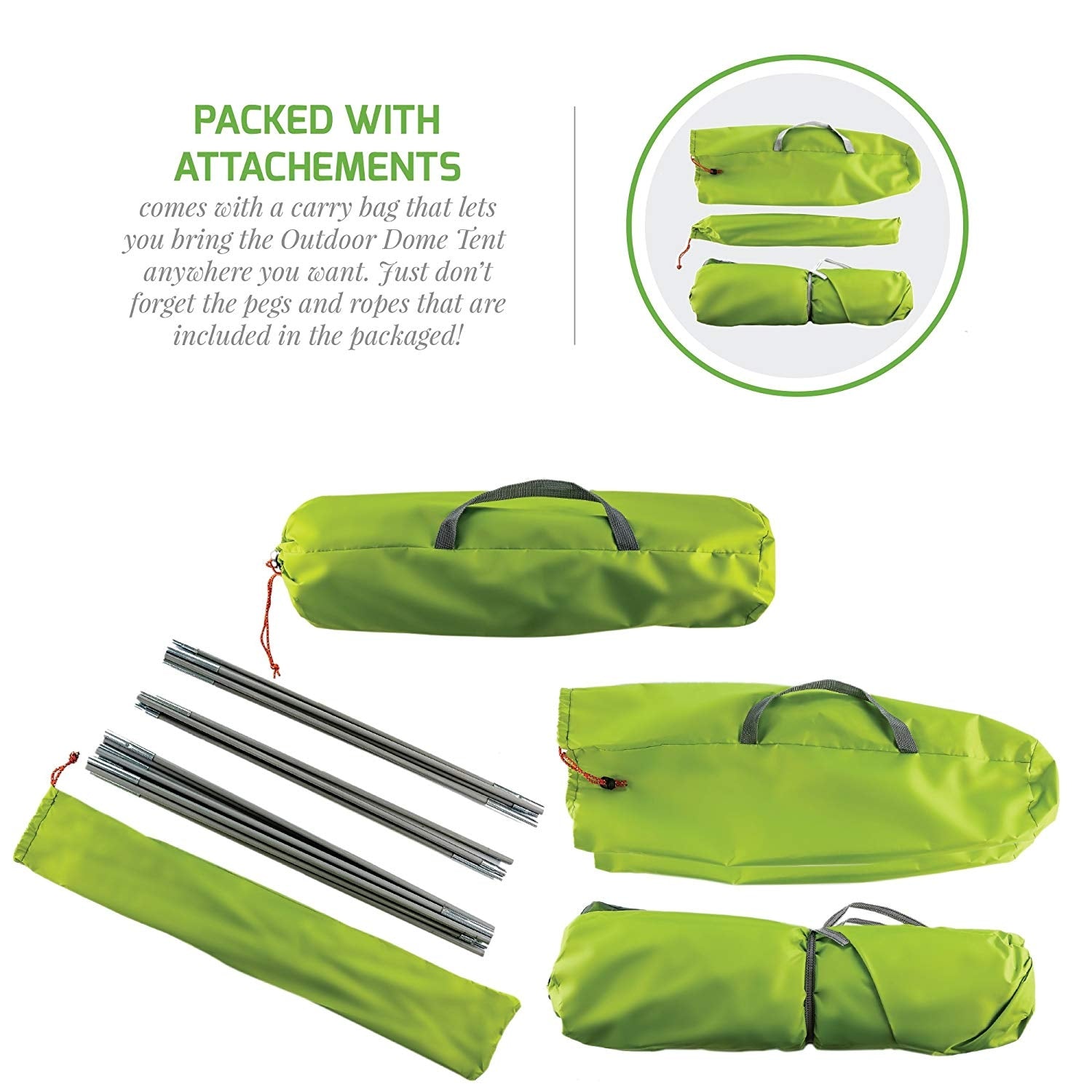 Ovente 2-Person Outdoor Dome Tent TB0174G