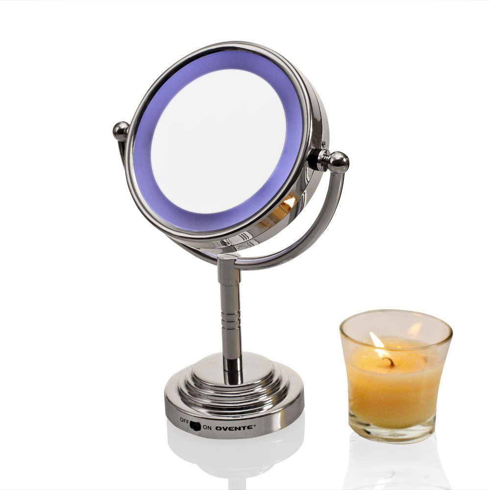 Ovente 6” Double Sided Tabletop Vanity Mirror with LED Light MLT28C