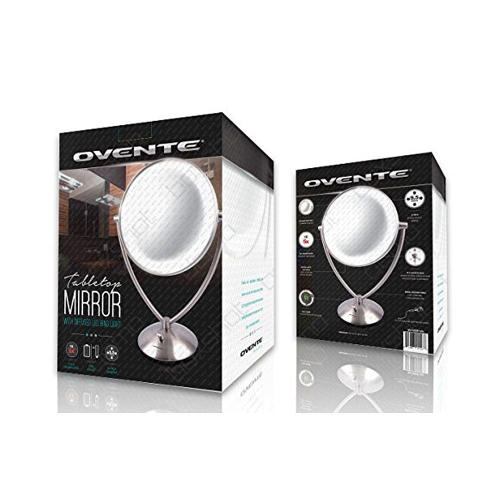 Ovente 7.5” Double Sided Tabletop Vanity Mirror with LED Light MLT75 Series