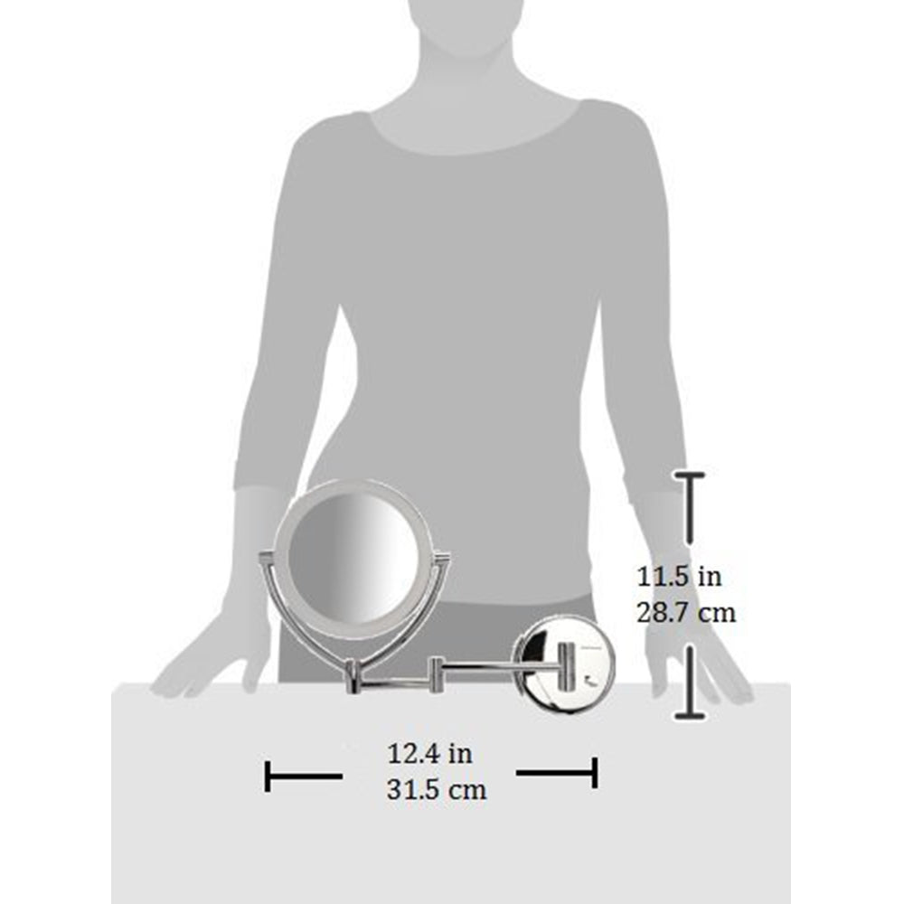 Ovente 7.5” Double Sided Wall-Mounted Vanity Mirror with LED Light MLW75 Series