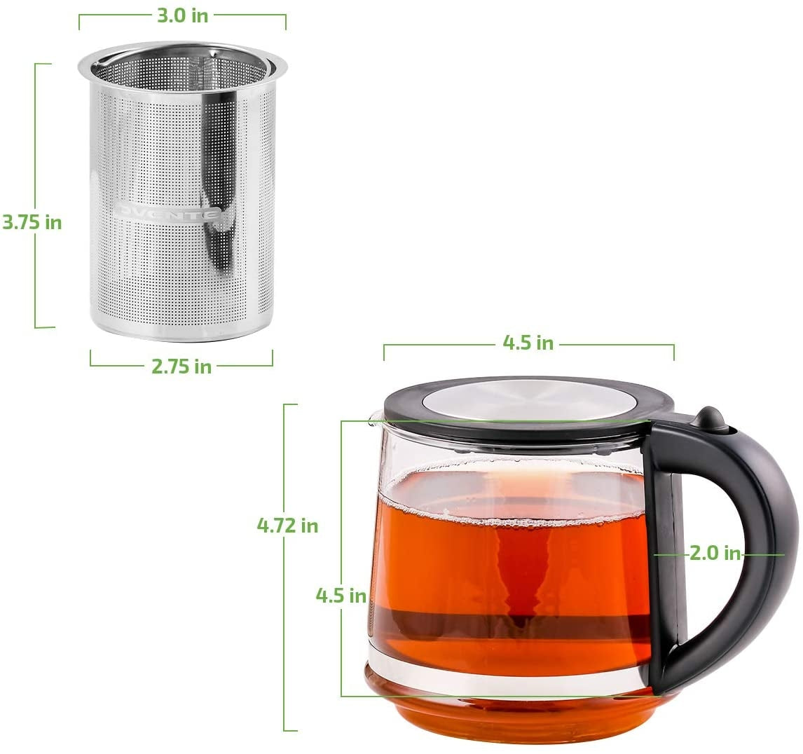 Ovente 27 oz Glass Tea Kettle FGK27B