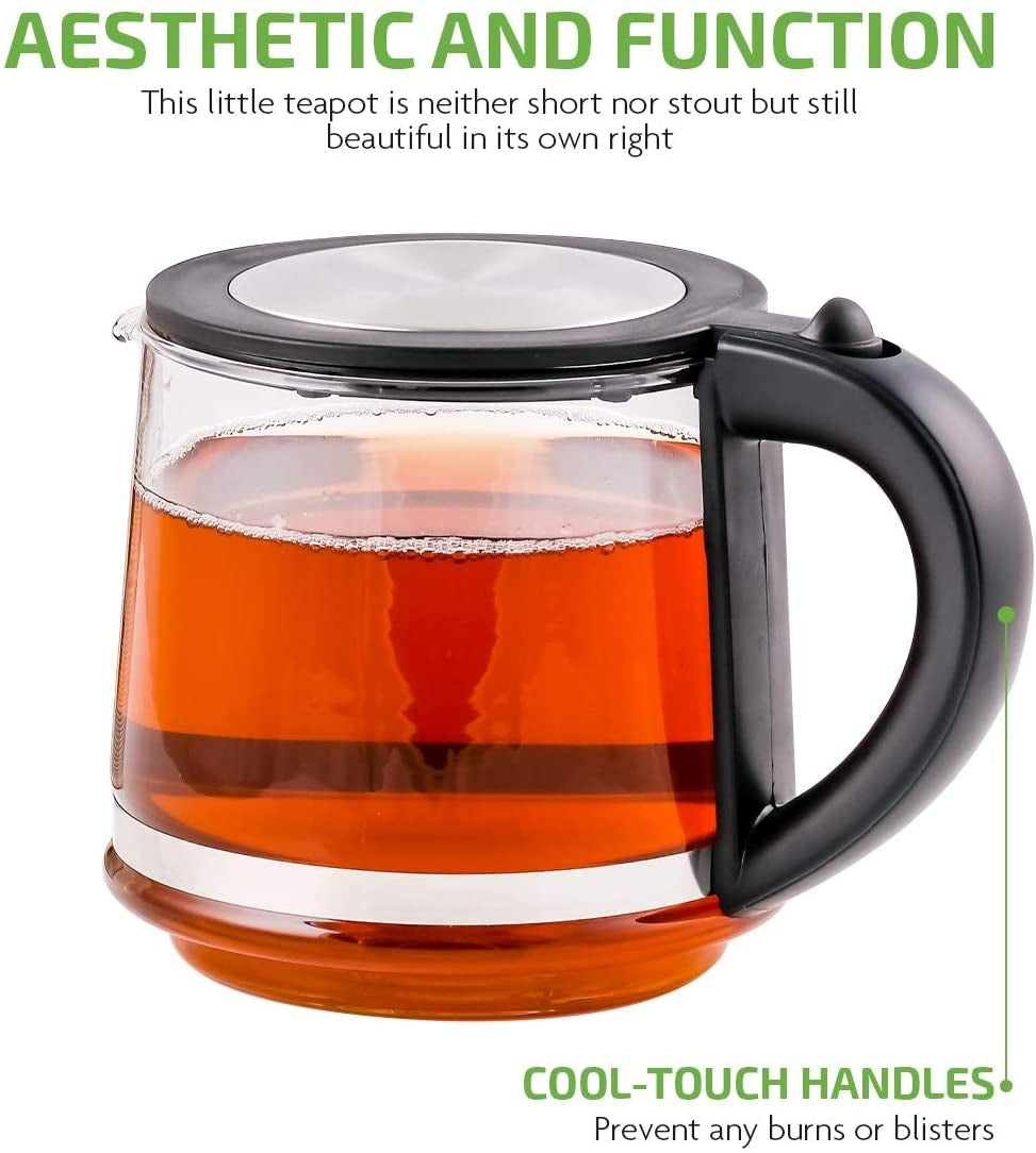 Ovente 27 oz Glass Tea Kettle FGK27B
