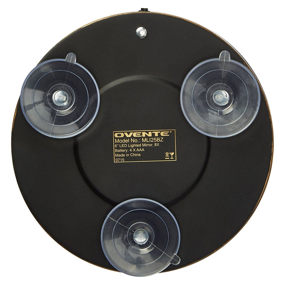 Ovente 6” Travel Size Vanity Mirror with Light MLI25