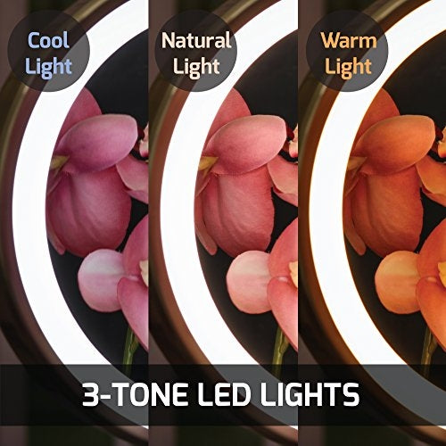 Ovente 8.5” 3-Way Double Sided Vanity Mirror with 3-Tone LED Light MFM85CH1X5X