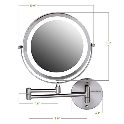 Ovente 8.5” Double Sided Wall-Mounted Vanity Mirror with LED Light MFW85 Series