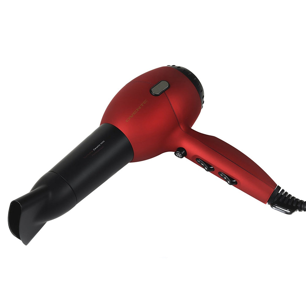 Ovente Ceramic Coated Ionic Tourmaline Hair Dryer with Diffuser and Concentrator Nozzle X3400BR