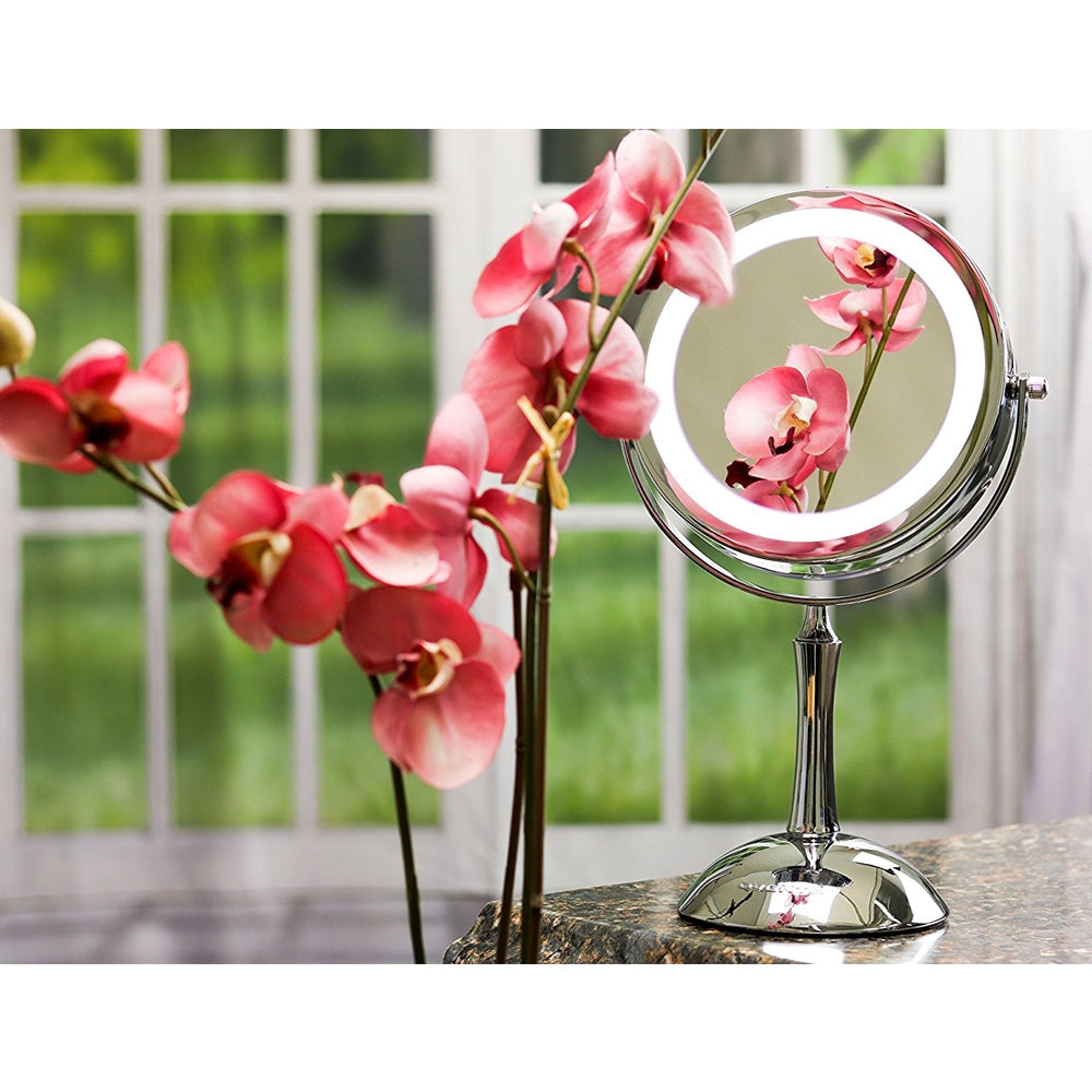 Ovente 7” Double Sided Tabletop Vanity Mirror with LED Light MDT70 Series