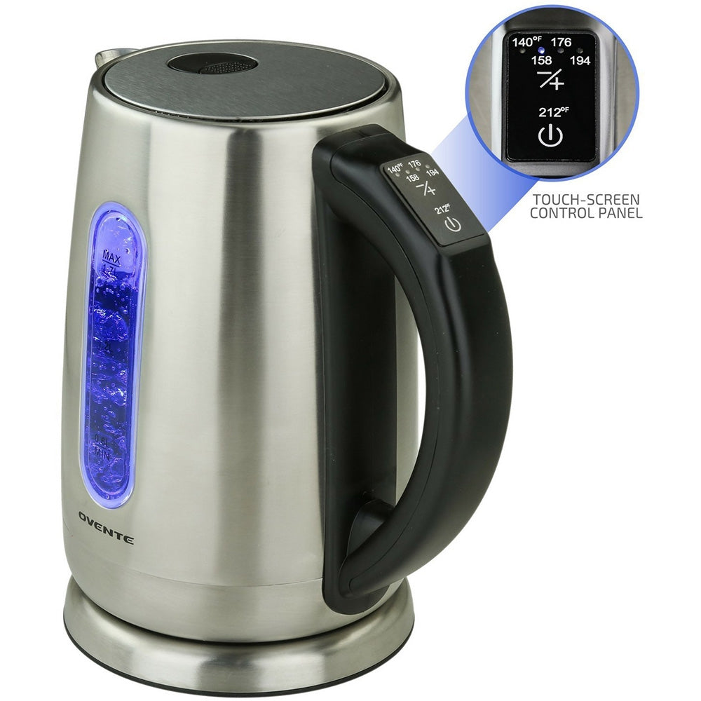 Ovente 1.7 Liter Electric Hot Water Kettle with Touch Screen Control Panel KS58 Series