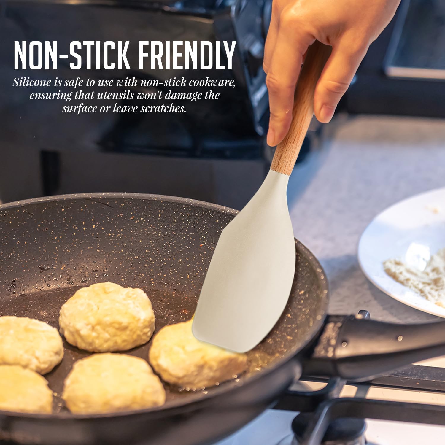 OVENTE Silicone Kitchen Cooking Utensils Set SPS17CR