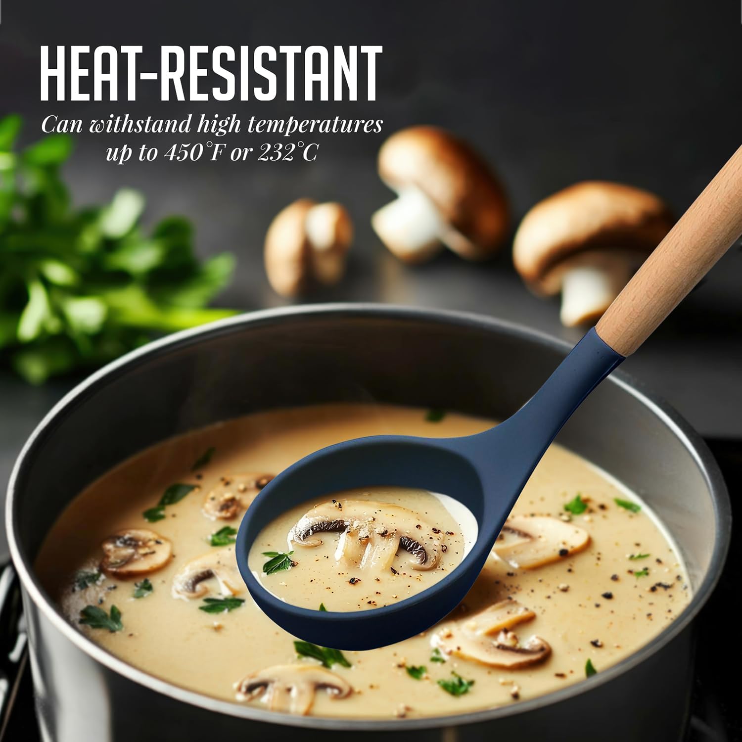 OVENTE Silicone Kitchen Cooking Utensils Set SPS17BL