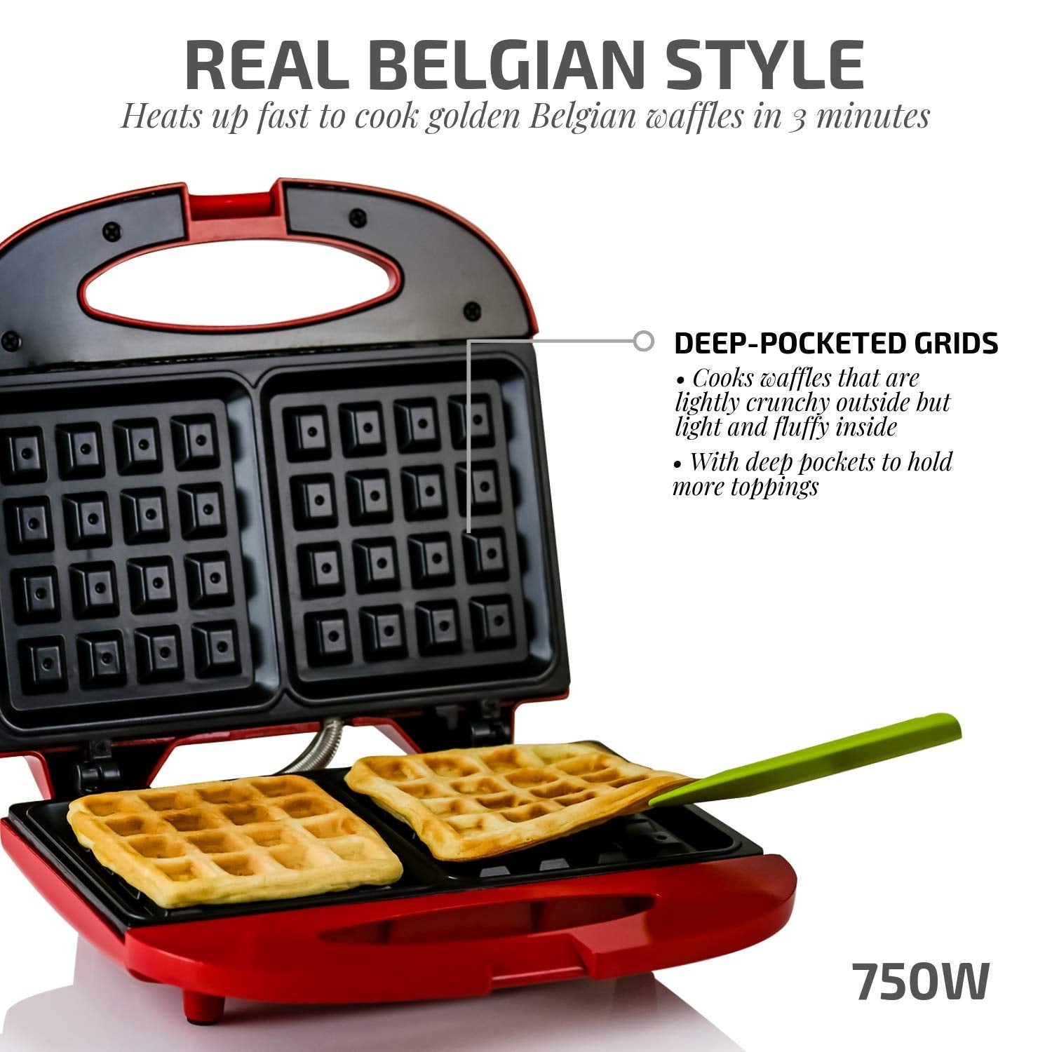 Ovente Electric Waffle Maker WMS602R