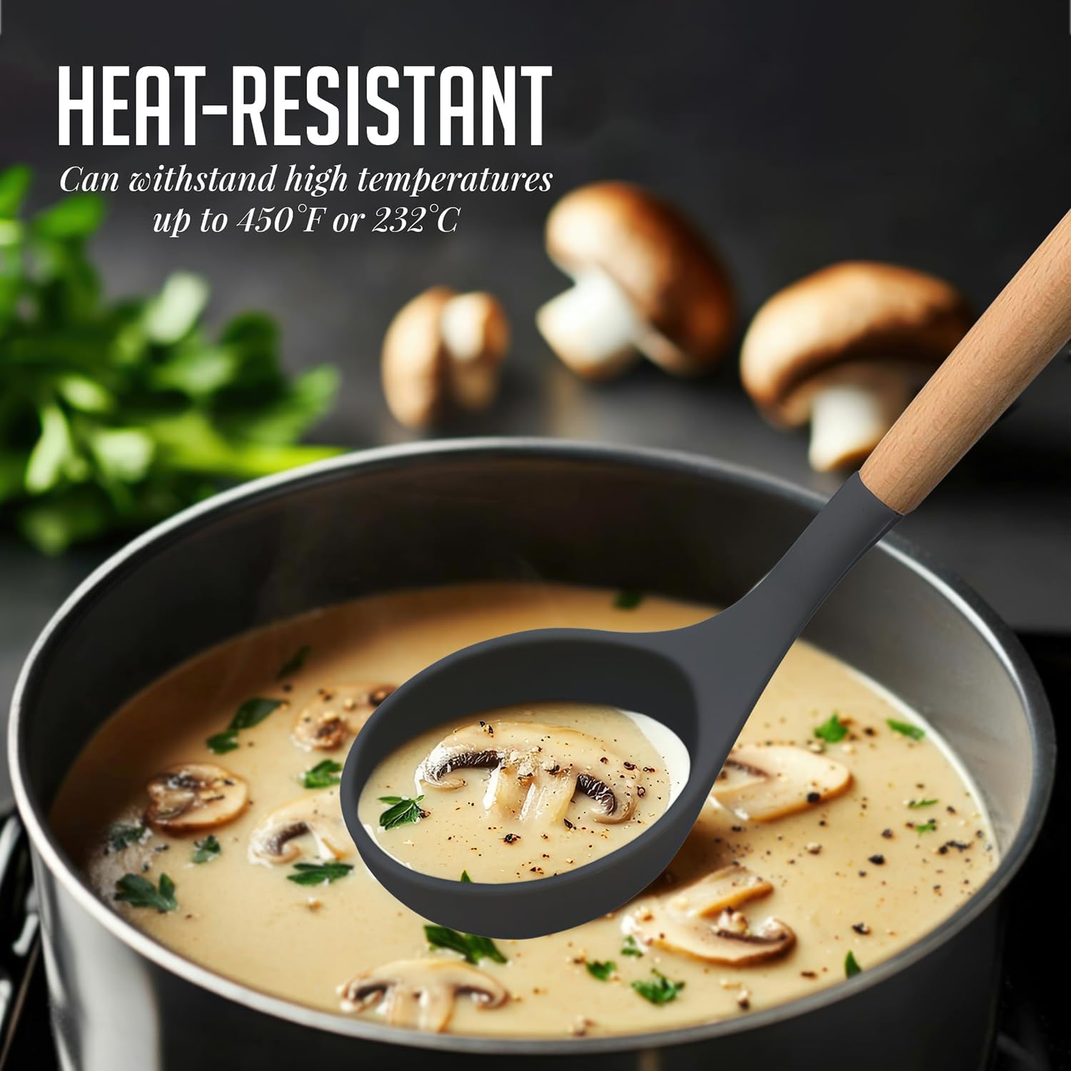 OVENTE Silicone Kitchen Cooking Utensils Set SPS17G