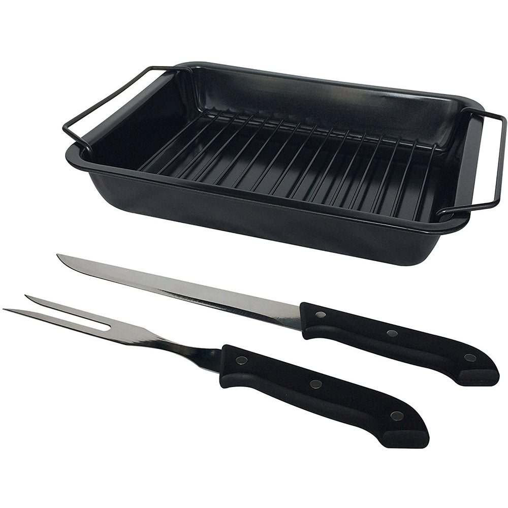 Ovente Non-Stick Roasting Pan with Carving Set CWR20092B