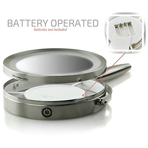 Ovente 8.5” 3-Way Double Sided Vanity Mirror with 3-Tone LED Light MFM85BR1X5X