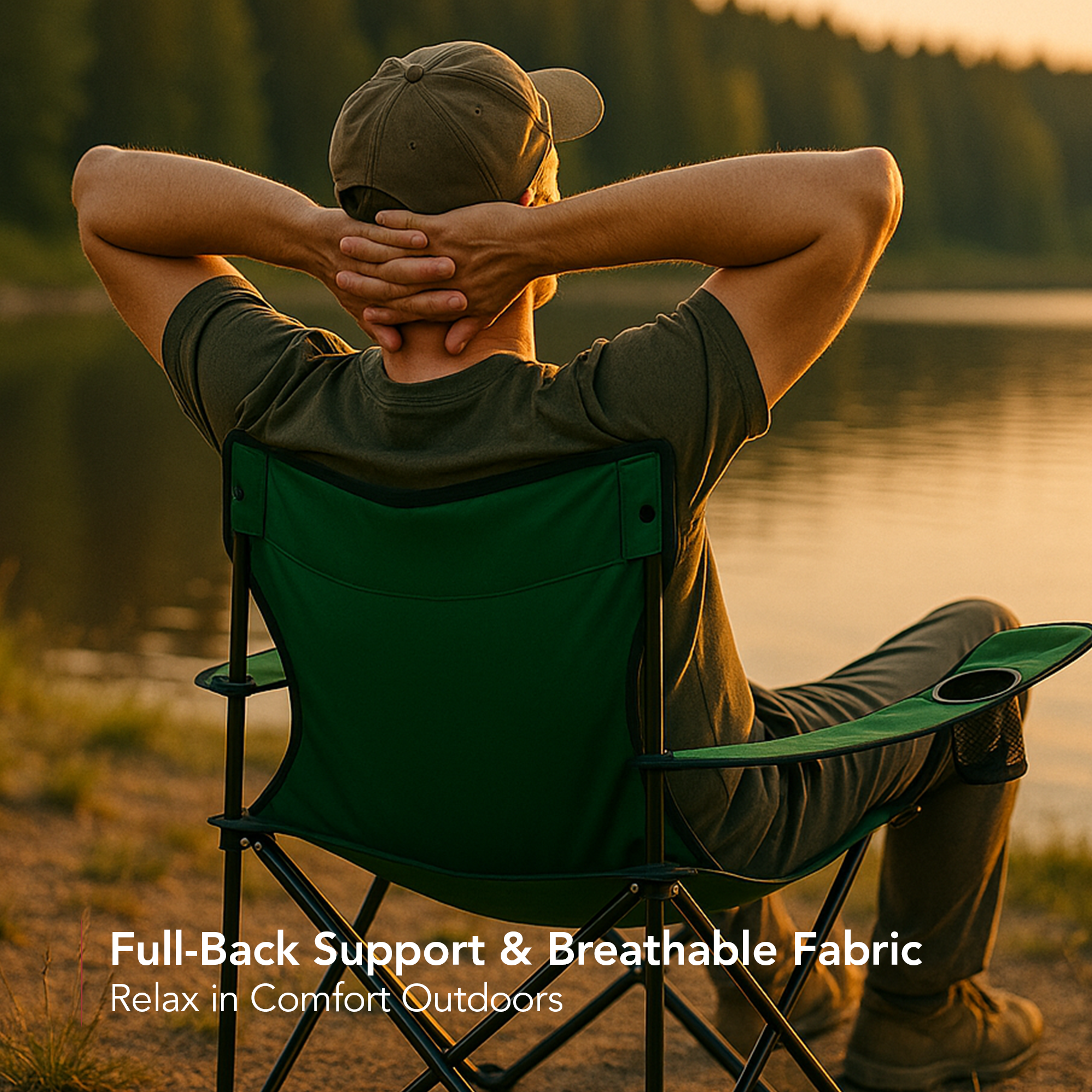 Ovente Foldable Camping Chair CHR001G