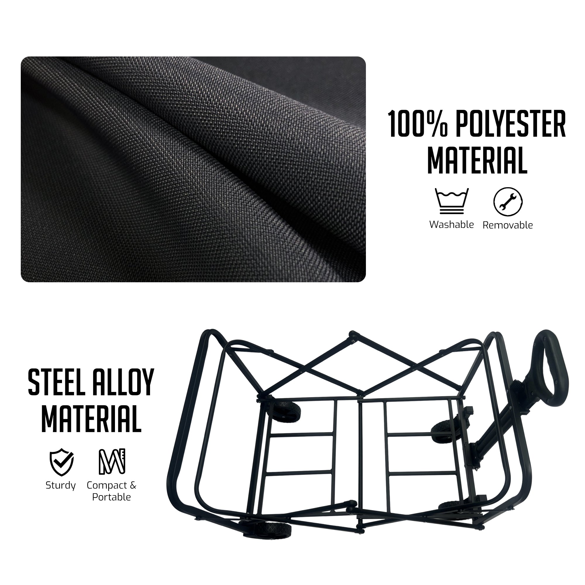 OVENTE 220lbs Collapsible Foldable Wagon WFU011B