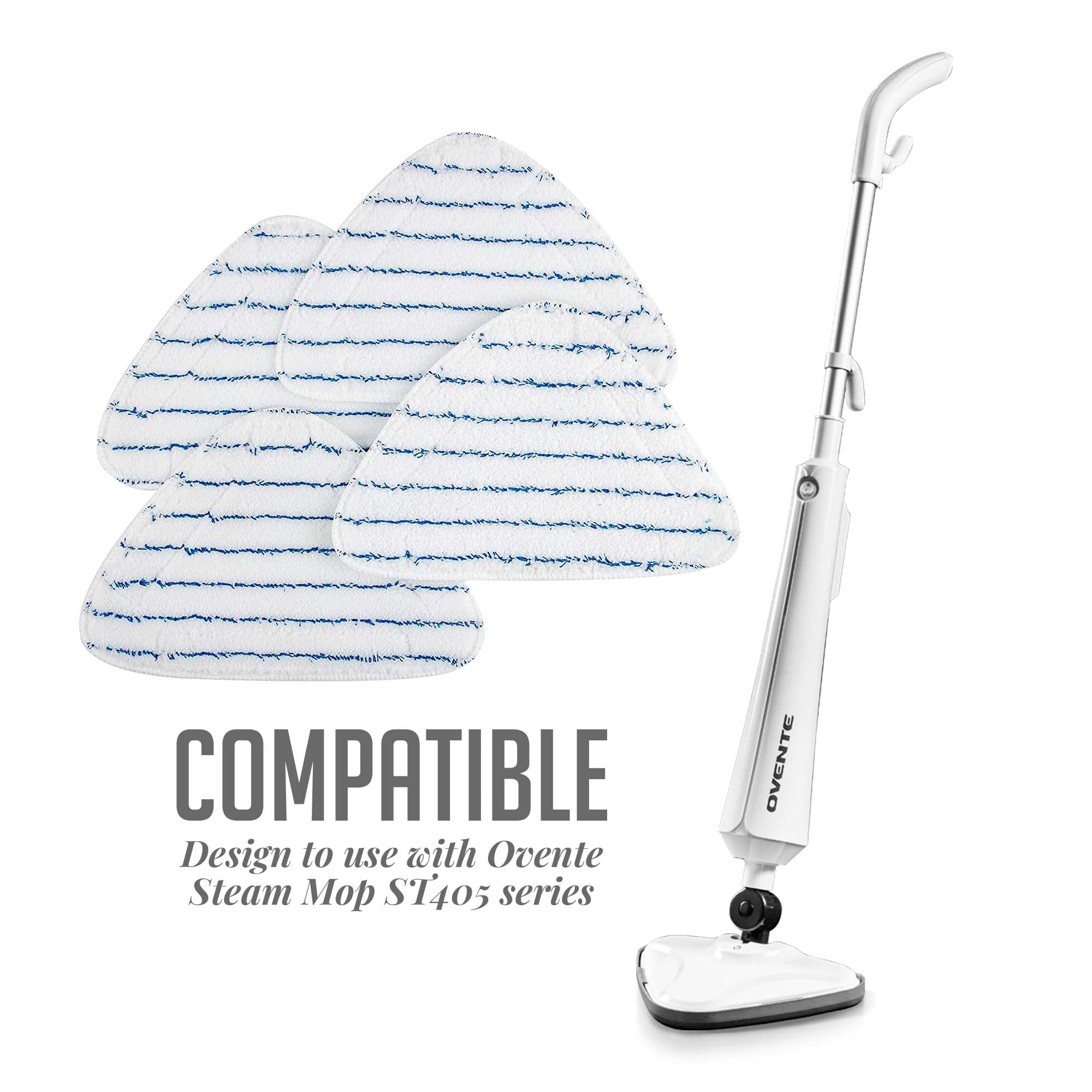 Ovente 4-Pack High-Density Microfiber Replacement Pads For Electric Steam Mops ACPST4054