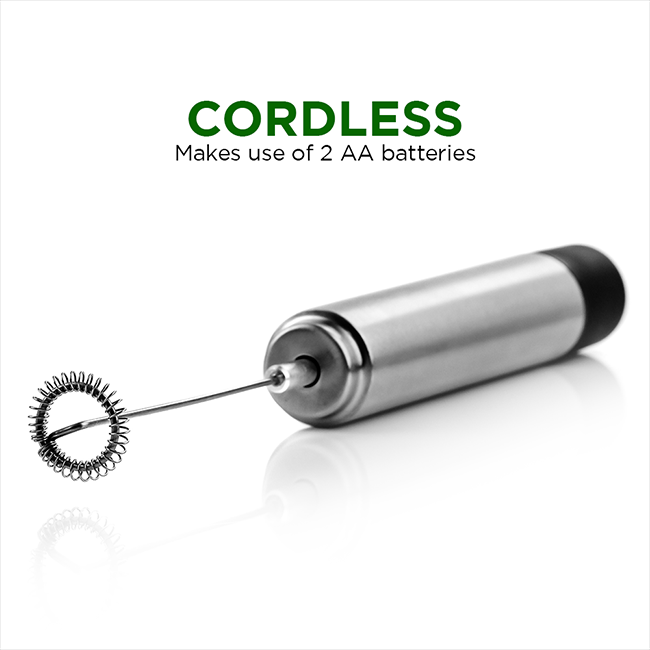 Ovente Milk Frother, Stainless Steel, Coffee Mixer Wand, Black (FRS1020B)