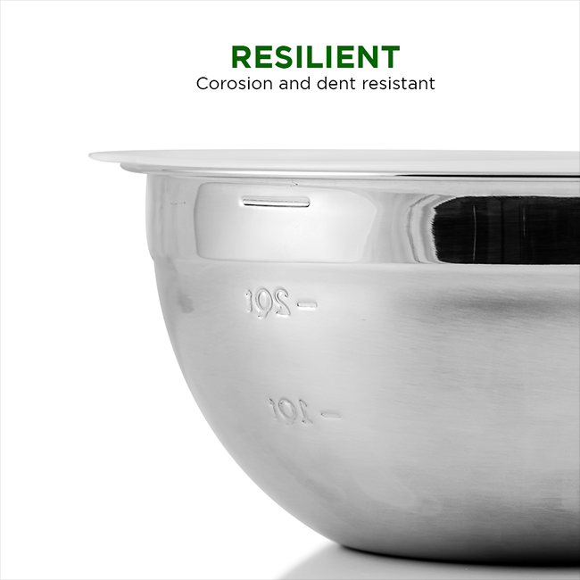 Ovente 3-Piece Stainless Steel Mixing Bowl Set BM46333S