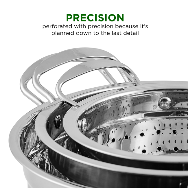 Ovente 3-Piece Stainless Steel Colander Set C46263S