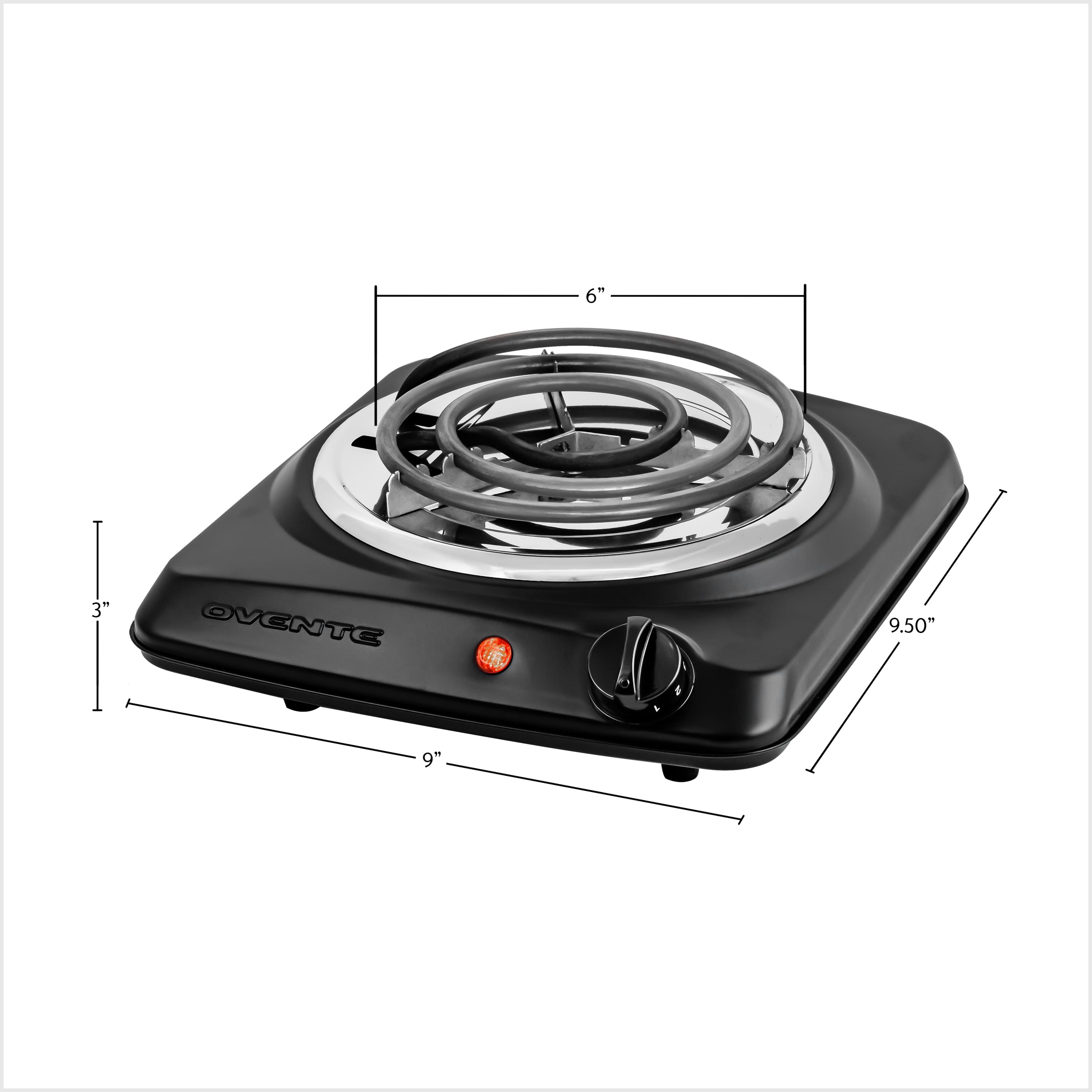 Ovente Electric Cooktop with 6” Coil Burner BGC101B