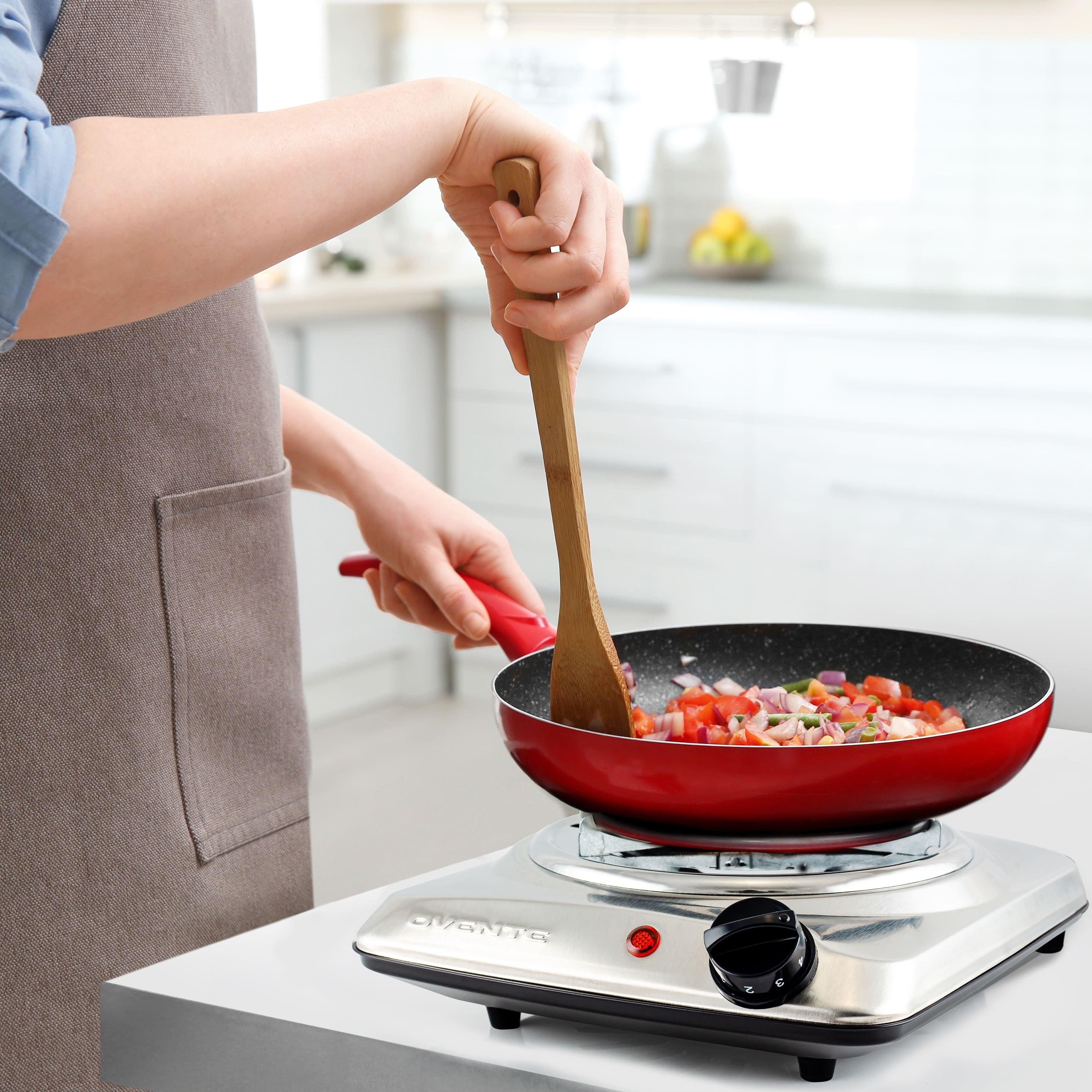 Ovente Electric Cooktop with 6” Coil Burner BGC101S