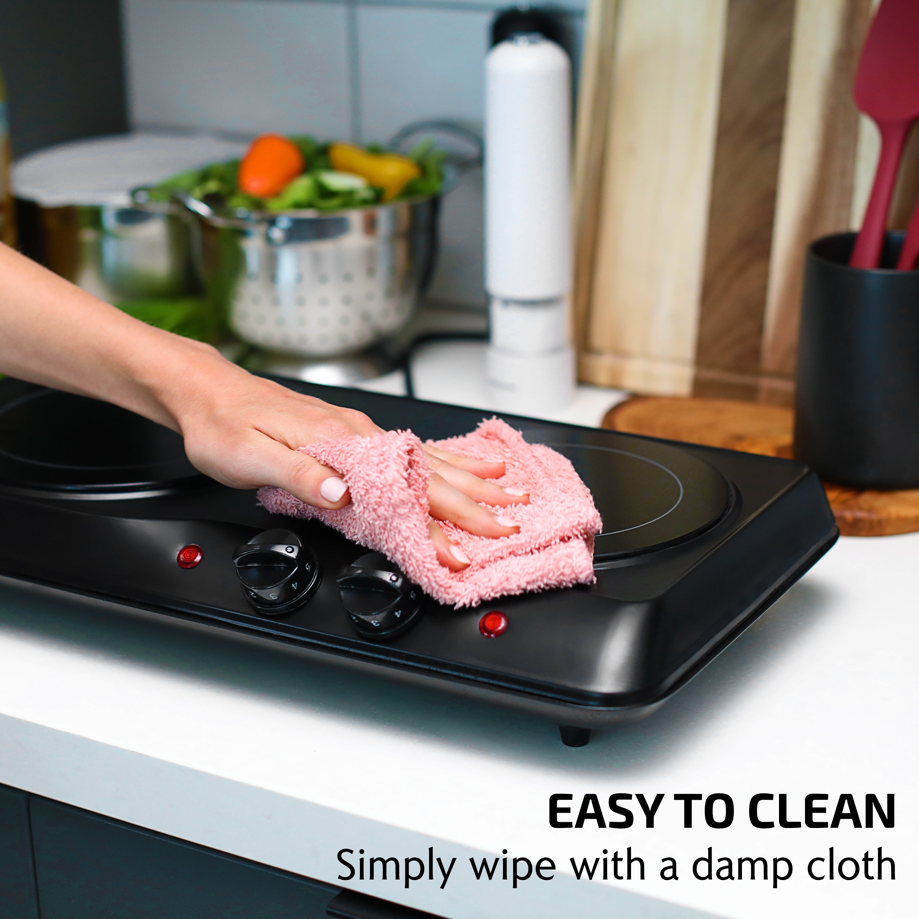 Ovente Double-Plate Infrared Glass Cooktop BGI102B