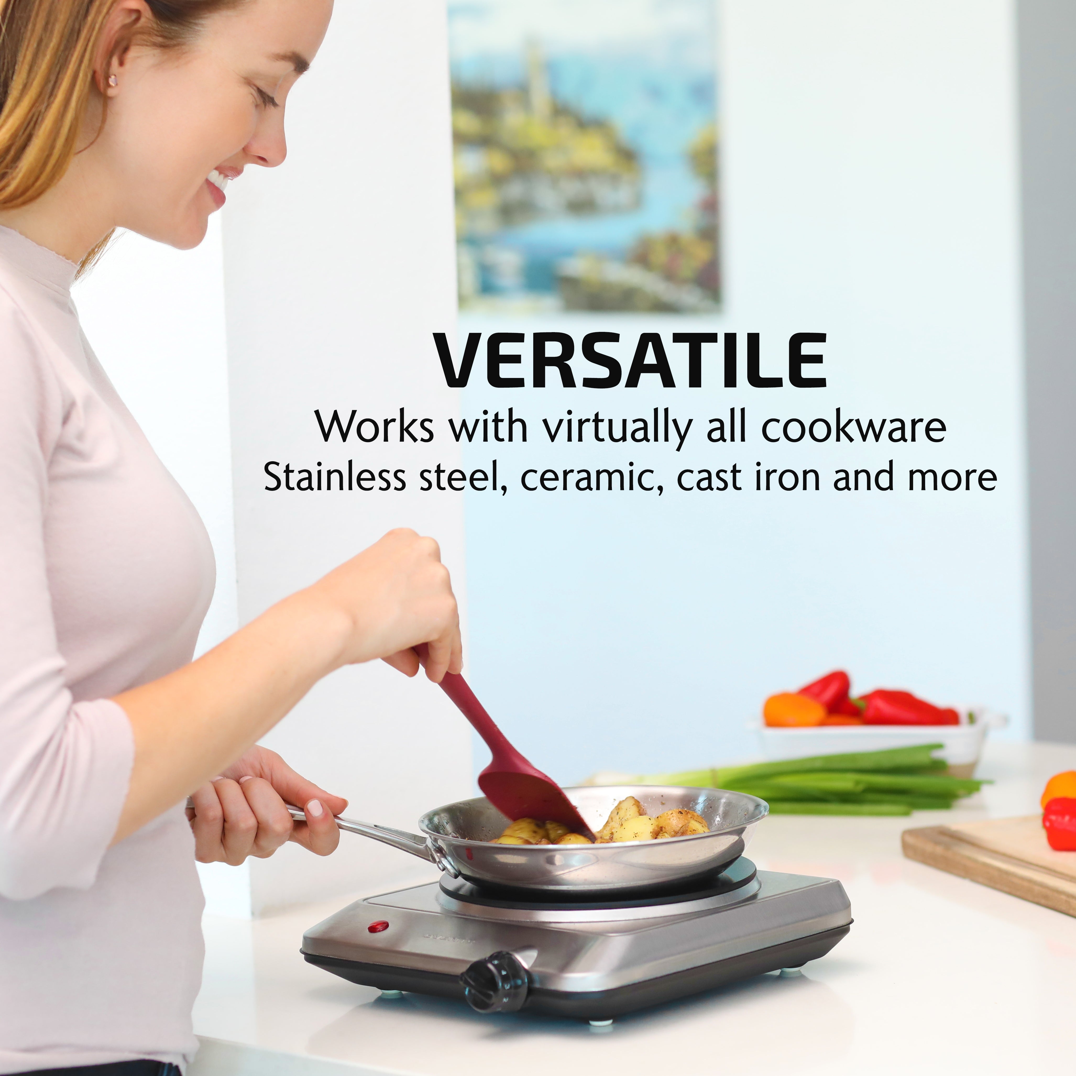 Ovente 7.5” Single-Plate Infrared Glass Cooktop BGI201S