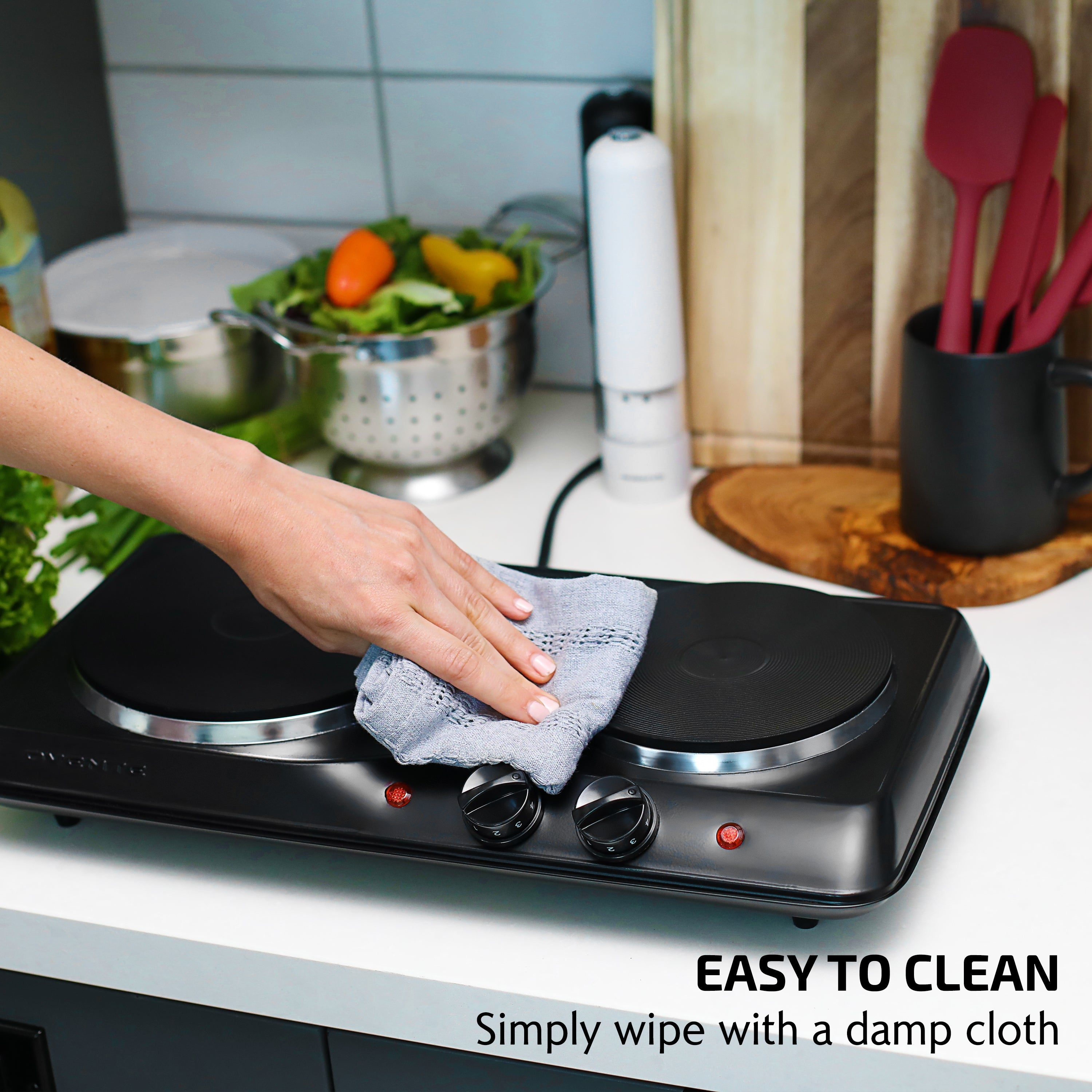 Ovente Electric Double Burner Cooktop BGS102B