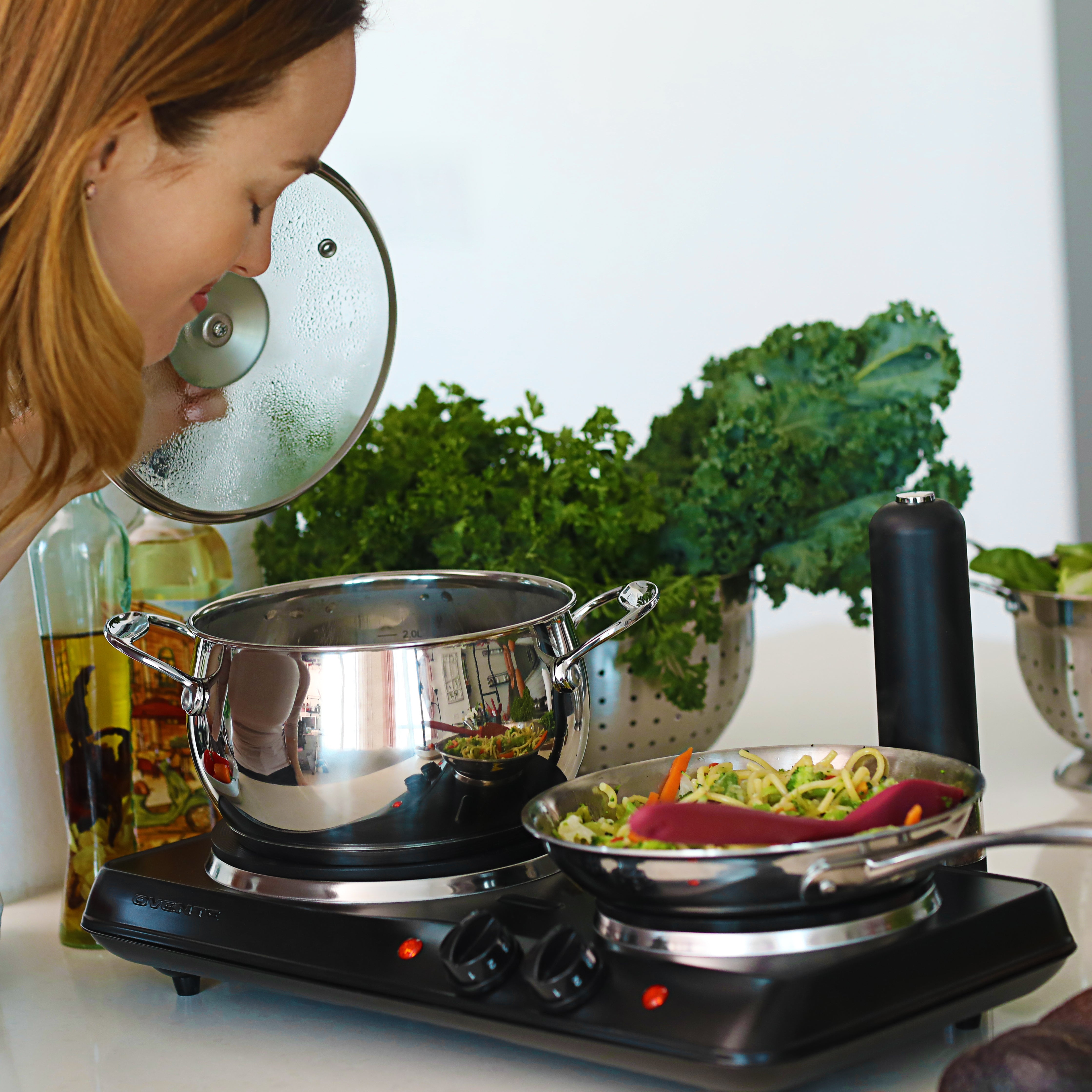 Ovente Electric Double Burner Cooktop BGS102B