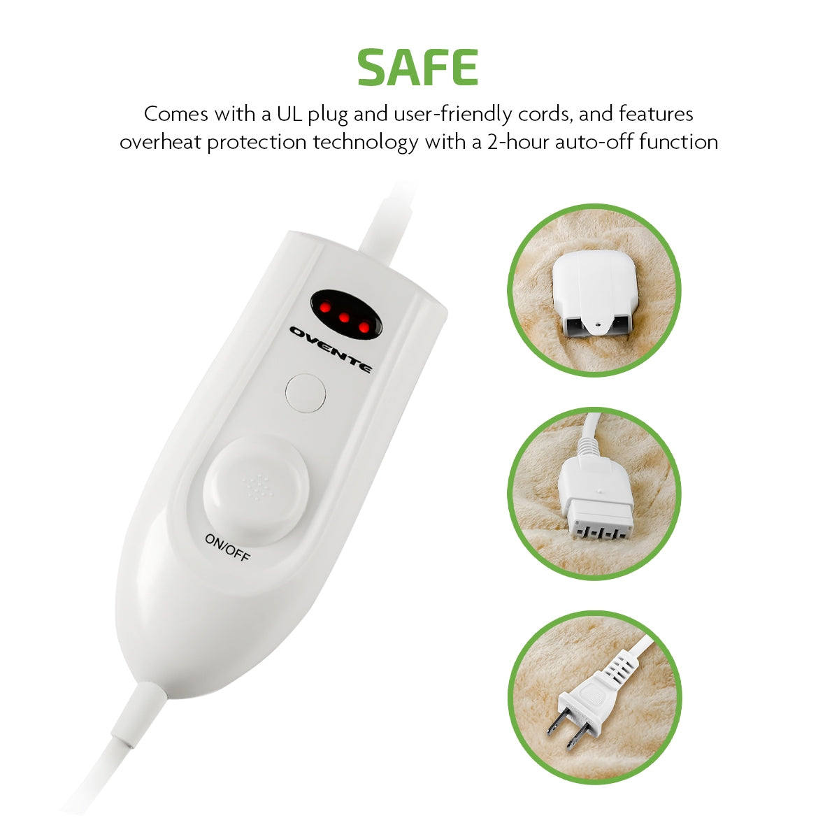 Ovente Remote Control Electric Blanket BL0145BG