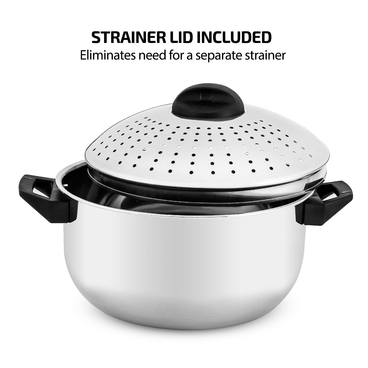 Ovente 4.8 Qt Stainless Steel Pasta Pot with Strainer Lid CW15131S