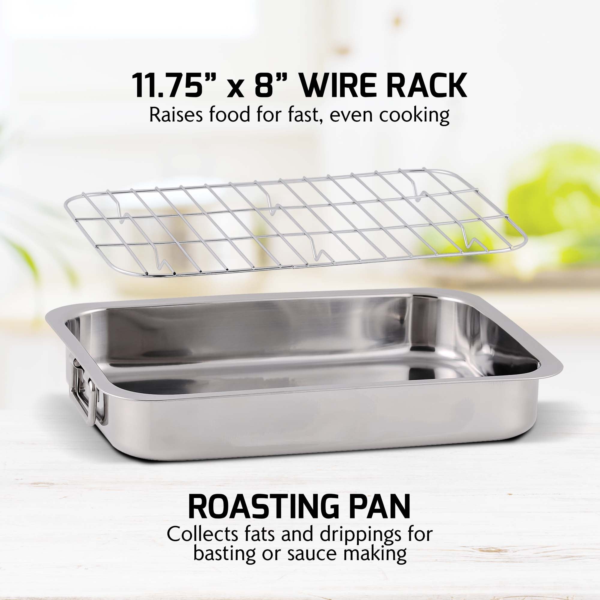 Ovente Stainless Steel Non-Stick Roasting Pan with Rack CWR23131S