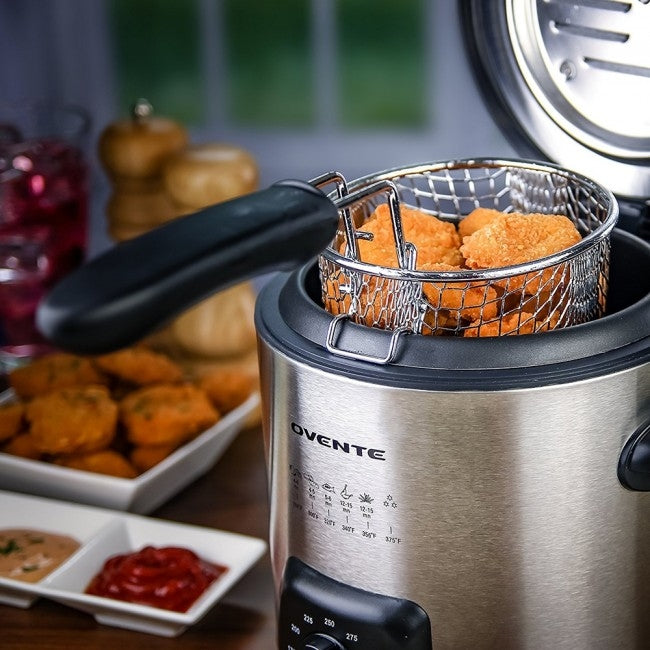 Ovente Stainless Steel Deep Fryer 0.9 Liter
