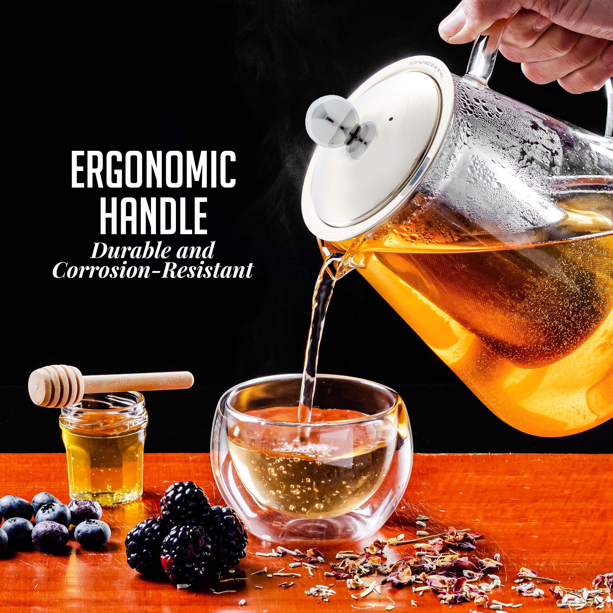 Ovente 40 oz Glass Teapot FGF40T