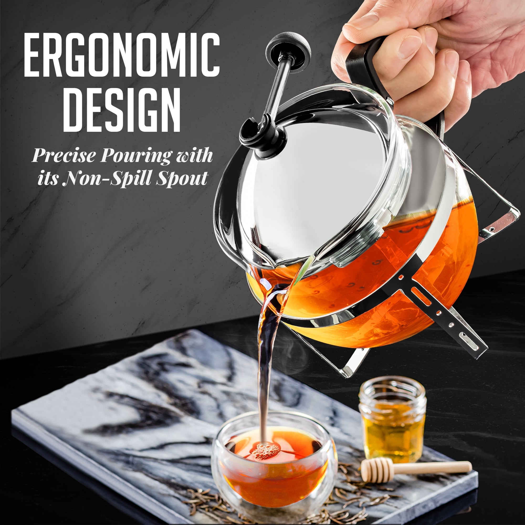 Ovente 17oz Glass Teapot FGH17T