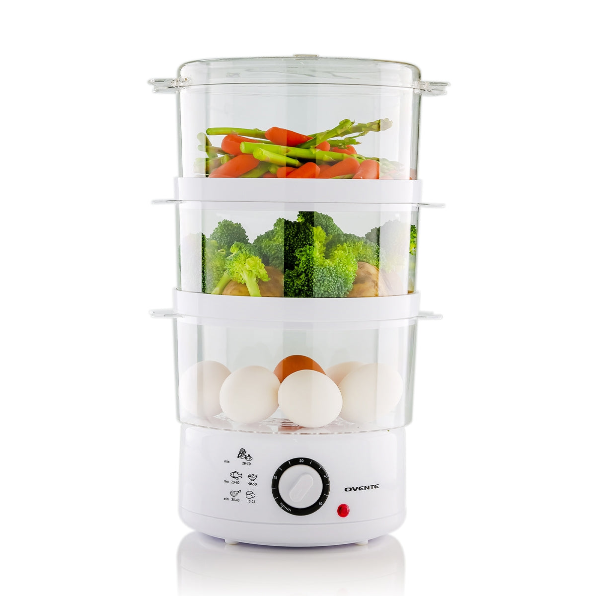 Ovente Three-Tier Electric Food Steamer FS53W