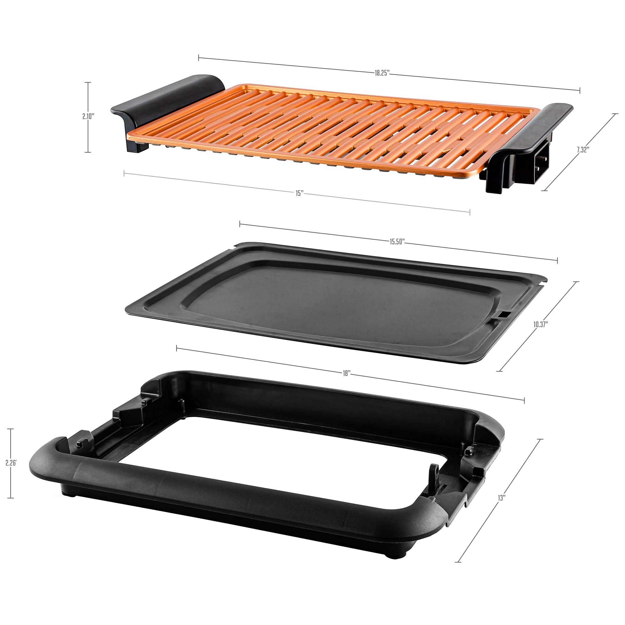 Ovente Electric Indoor Grill with Non-Stick Copper Plate GD1510NLCO