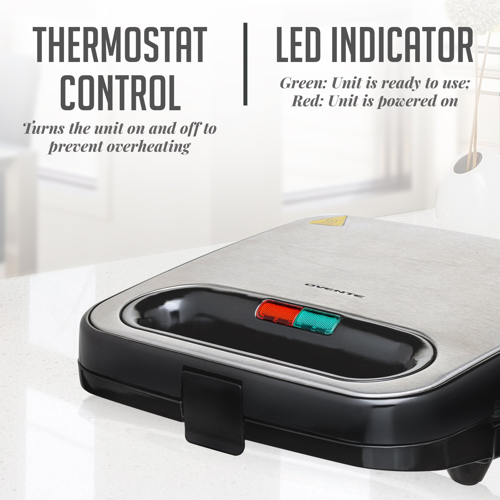 Ovente Electric Panini Press Grill GP0401B