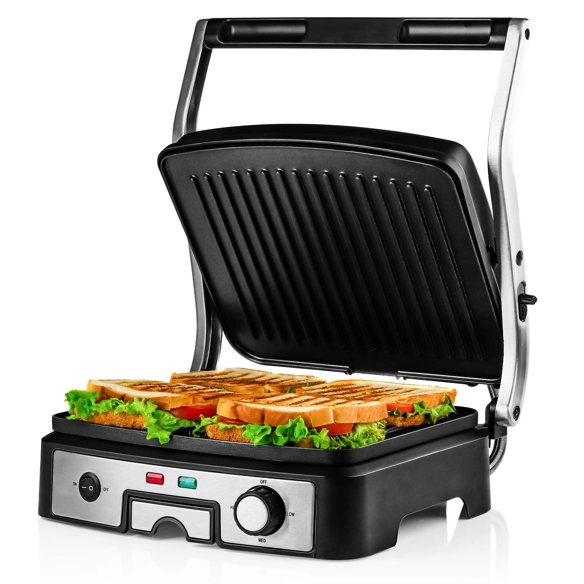 Ovente 4-Sandwich Panini Grill GP1861BR
