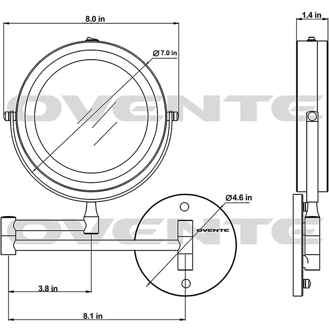 Wall Mount LED Lighted Makeup Mirror
