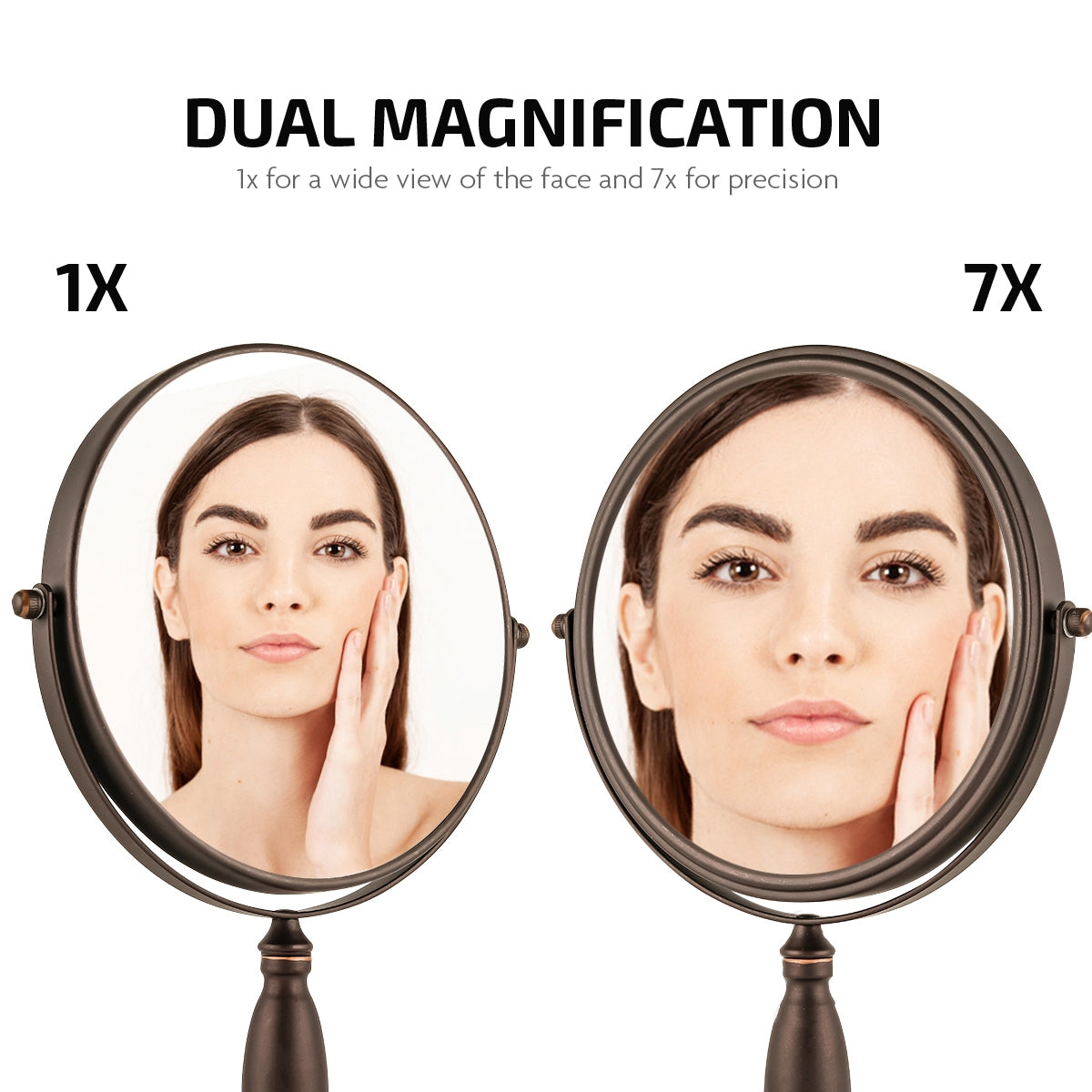 Ovente 8” Double Sided Tabletop Vanity Mirror MNLAT80ABZ1X7X