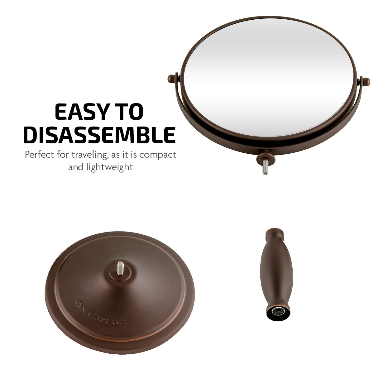 Ovente 8” Double Sided Tabletop Vanity Mirror MNLAT80ABZ1X7X