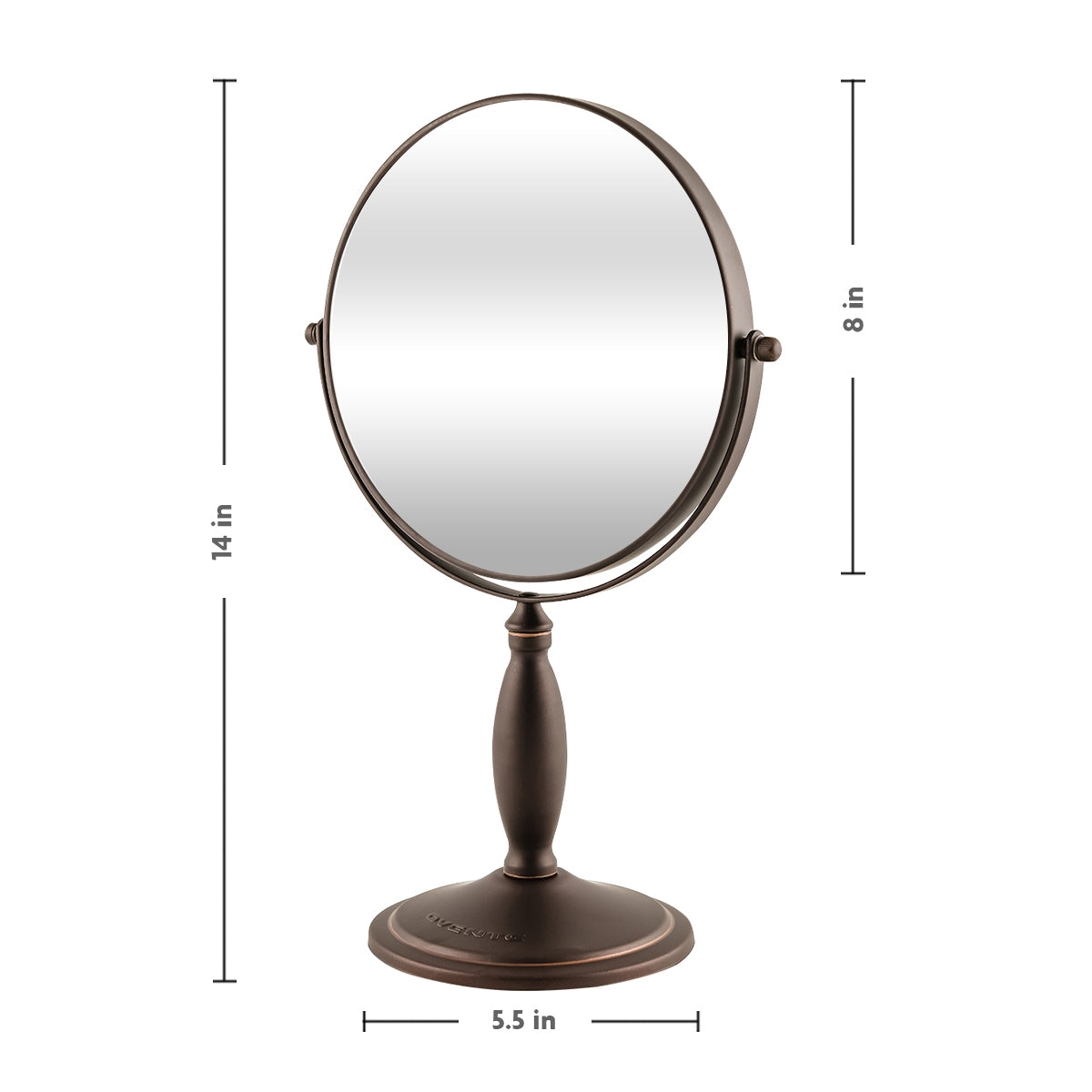 Ovente 8” Double Sided Tabletop Vanity Mirror MNLAT80ABZ1X7X