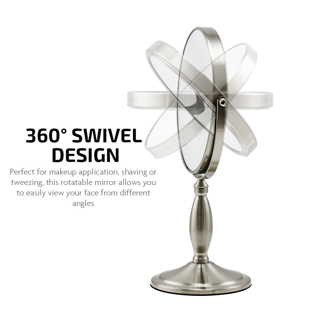 Ovente 8” Double Sided Tabletop Vanity Mirror MNLAT80BR1X7X