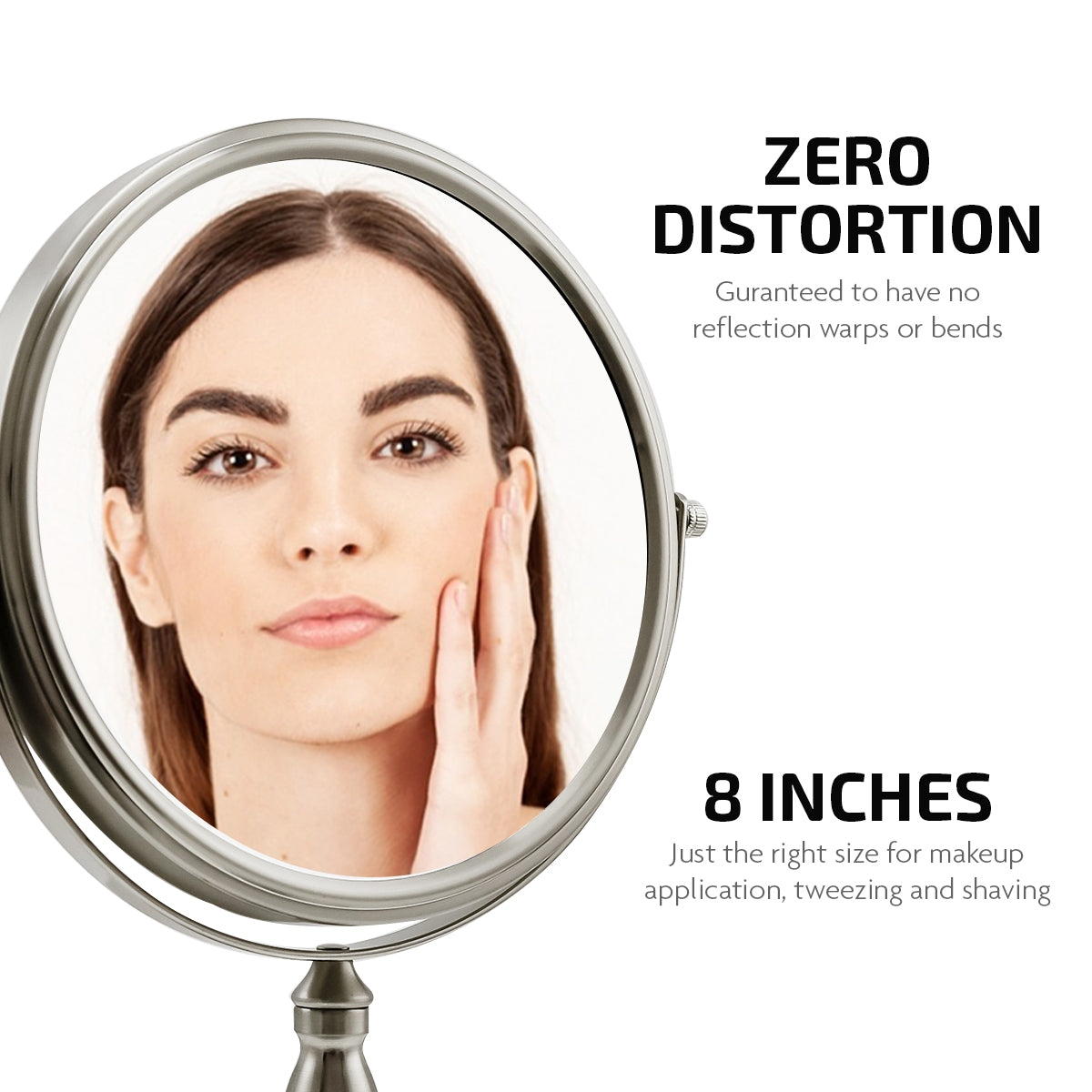 Ovente 8” Double Sided Tabletop Vanity Mirror MNLAT80BR1X7X