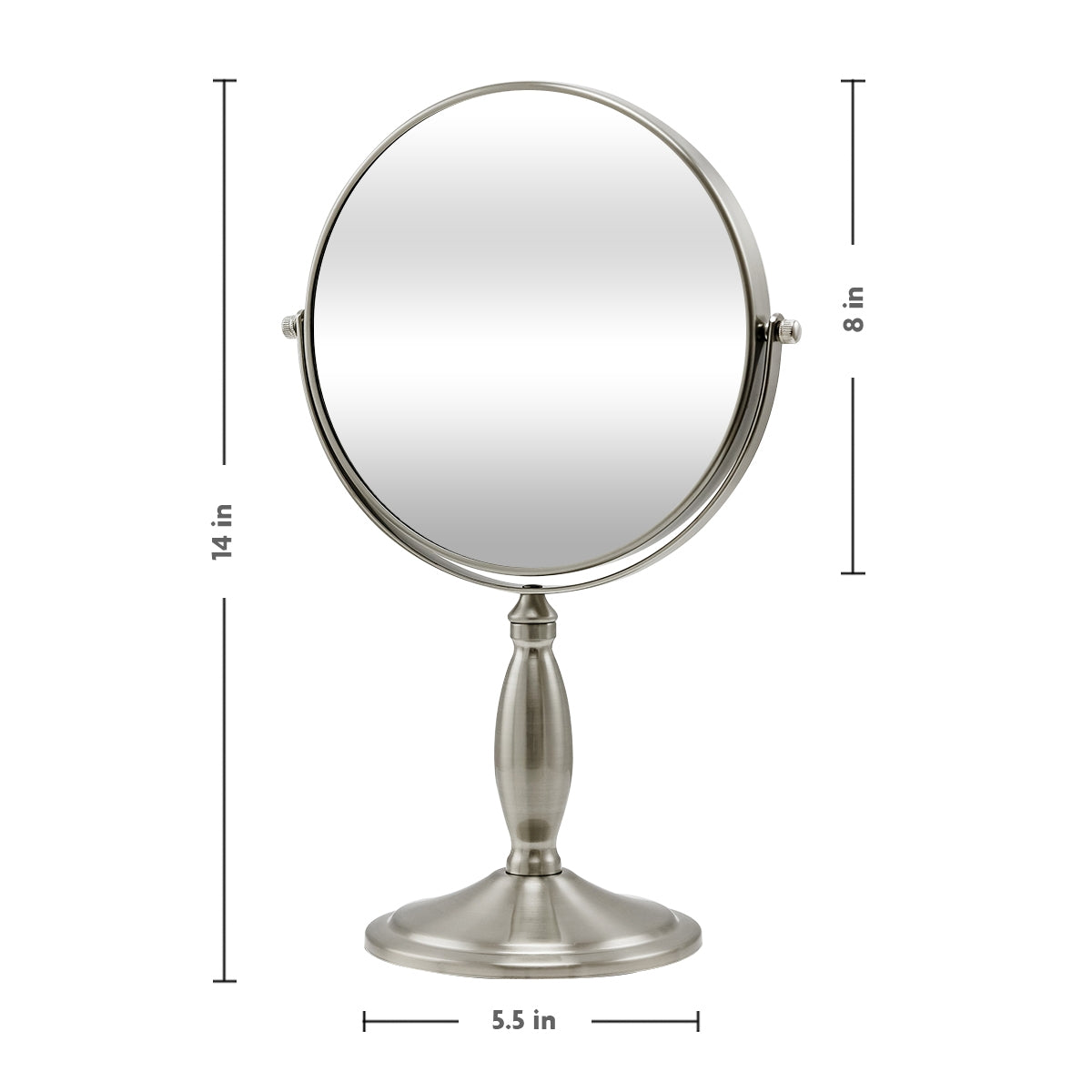 Ovente 8” Double Sided Tabletop Vanity Mirror MNLAT80BR1X7X