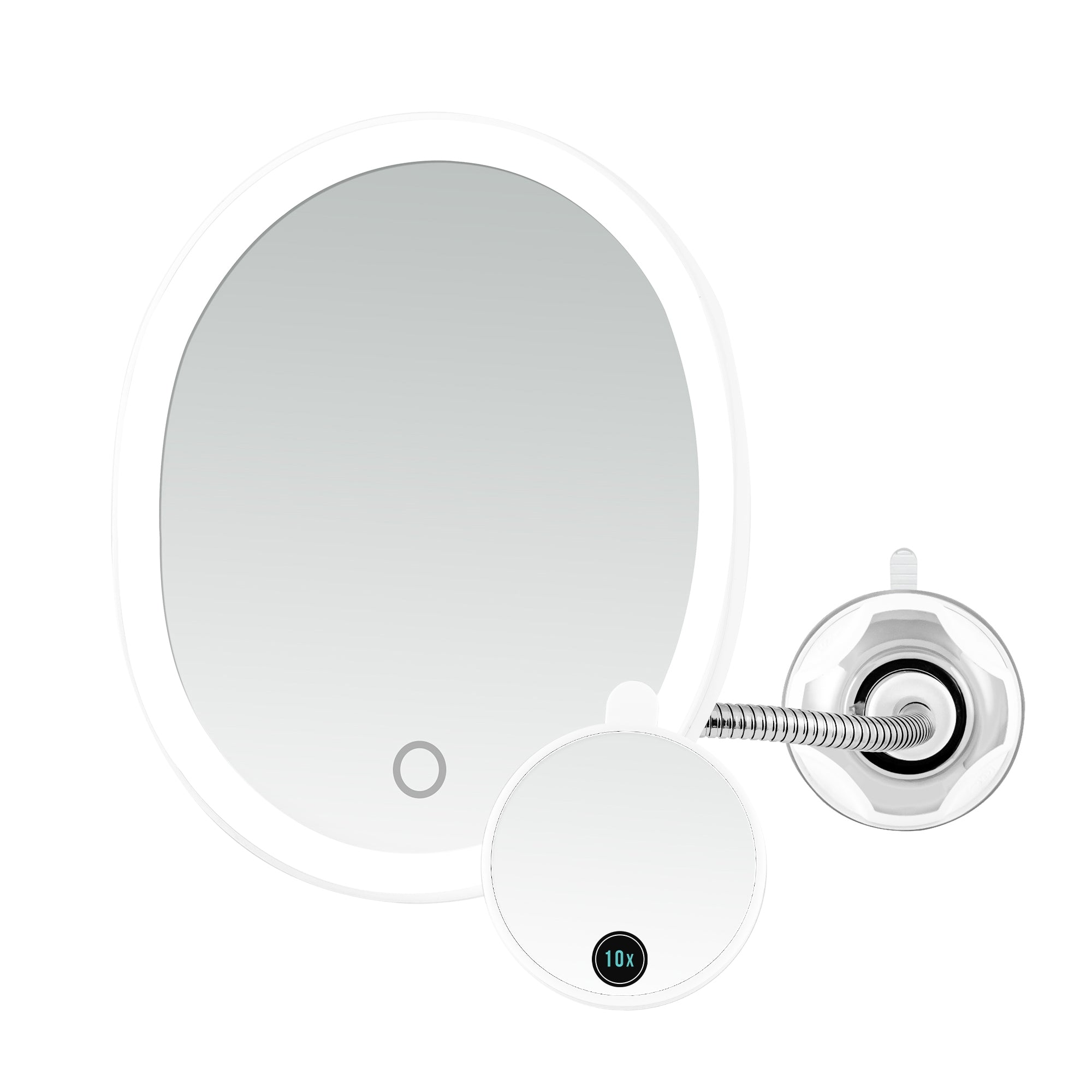 Ovente 8” Vanity Mirror with Suction Mount and LED Light MOW22 Series